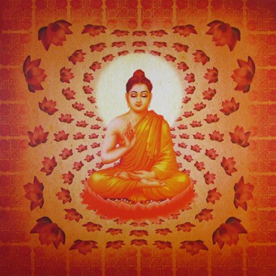 Постер Будда в лотосах (30 x 30 см)