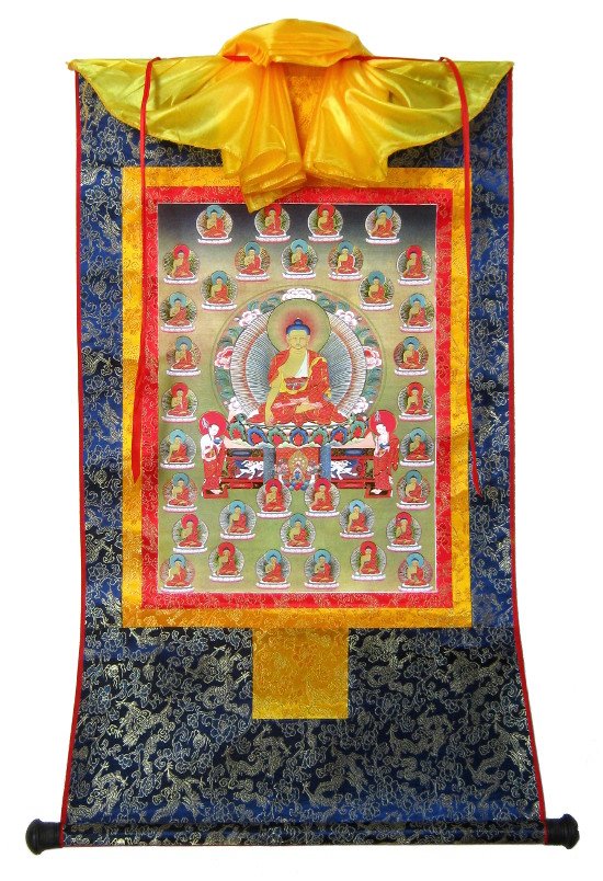 Тханка 35 Будд Покаяния (печатная), 56 х 91 см, изображение: 32 х 45 см