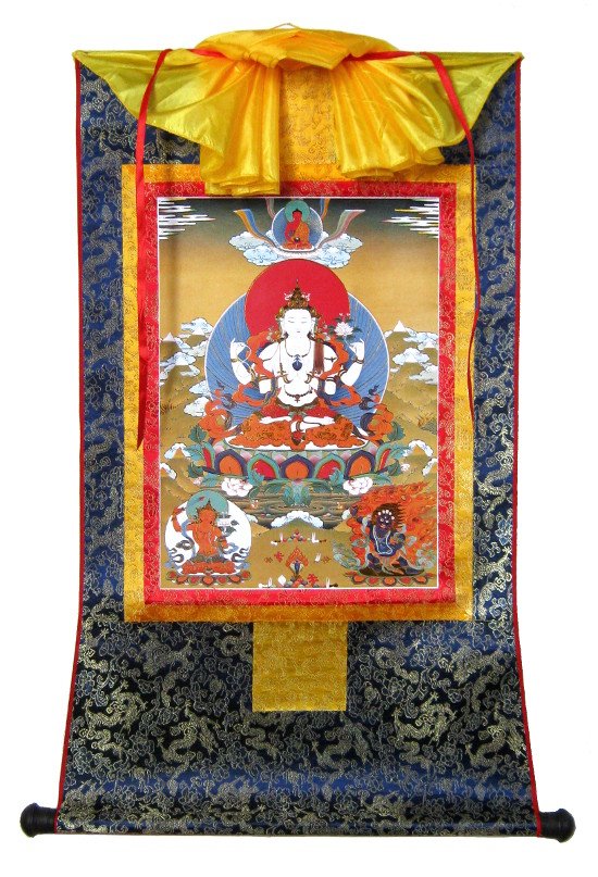 Тханка Авалокитешвара (печатная), 56 х 91 см, изображение: 32 х 45 см