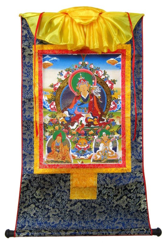 Тханка Гуру Падмасамбхава (печатная, тханка 54 х 82 см, изображение 30,5 х 43,5 см), 54 х 82 см, изображение: 30,5 х 43,5 см