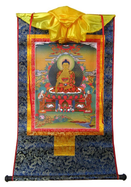 Тханка Будда Шакьямуни (печатная) , ~ 56 х 87 см, изображение: ~ 32 х 45 см