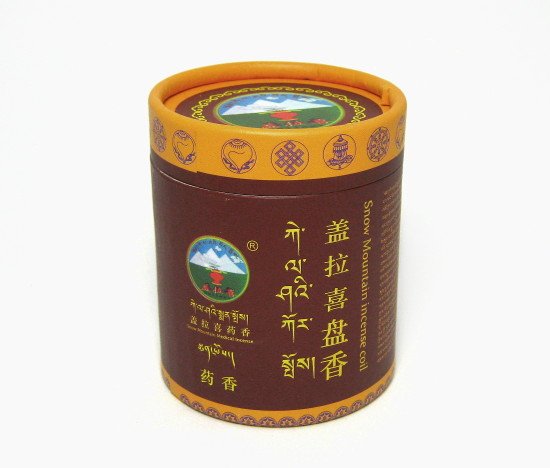 Спиральное благовоние Snow Mountain incense coil (коричневая упаковка), 20 спиралек диаметром 6 см
