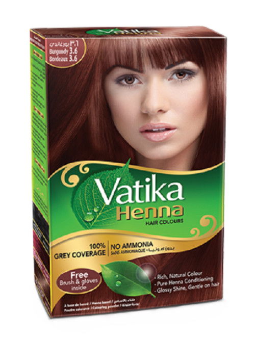 Хна для окраски волос Vatika Henna Natural Burgundy (бордовая)