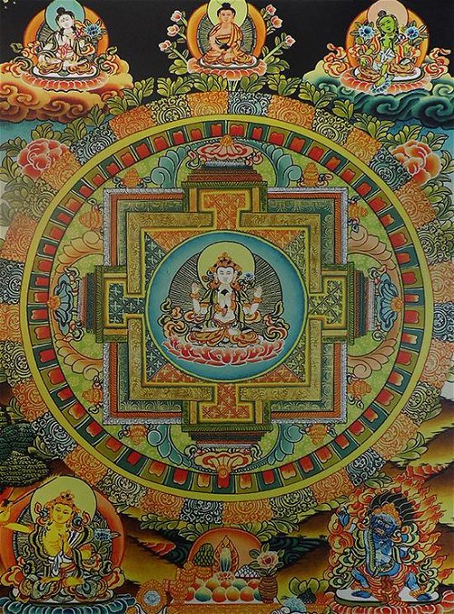 Постер Мандала Четырехрукого Авалокитешвары (29 x 36 см)