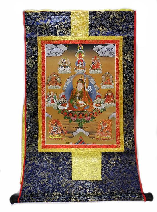 Тханка Гуру Падмасамбхава (печатная, тханка ~54 х 83 см, изображение ~30 х 44 см), ~ 54 х 83 см, изображение: ~ 30 х 44 см