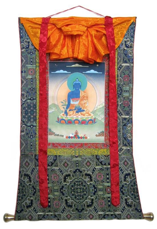 Тханка Будда Медицины (печатная), 55 х 87 см, изображение: 24 х 34 см