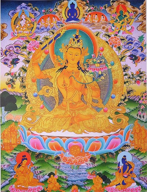 Плакат Манджушри в окружении божеств (30 x 40 см)