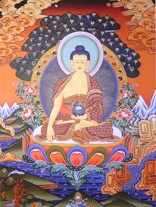 Постер Будда Шакьямуни с бхумиспарша-мудрой (30 x 40 см)