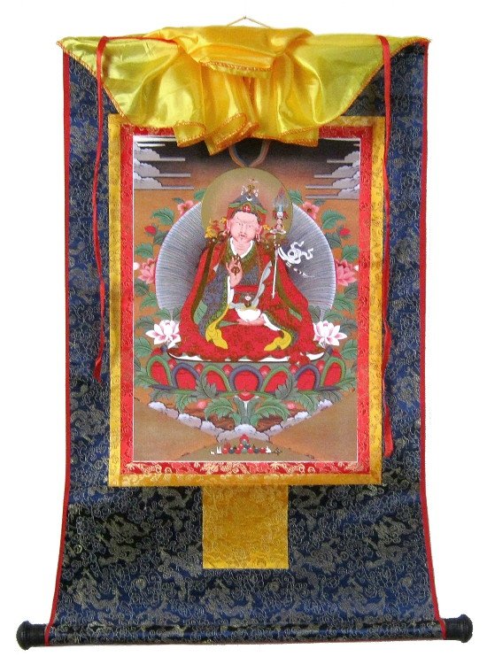 Тханка Гуру Падмасамбхава (печатная, тханка 54 х 82 см, изображение 30,5 х 43,5 см), 54 х 82 см, изображение: 30,5 х 43,5 см