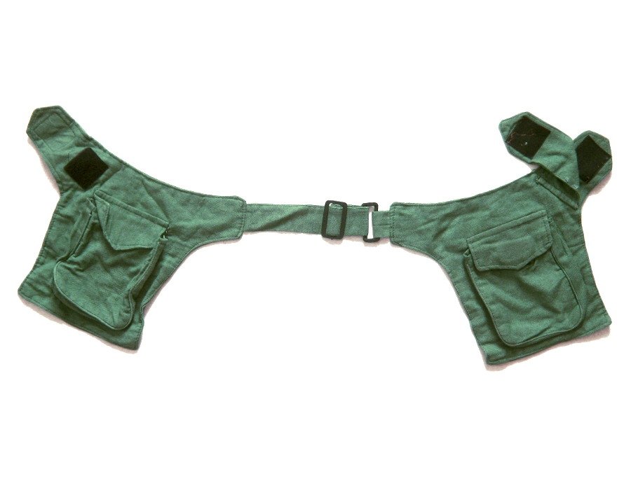 Сумка-карман на пояс (зеленая, накладной карман 15 х 18 см). 