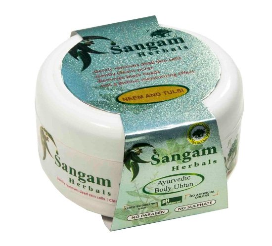 Купить Скраб для тела аюрведический сухой (ubtan) Sangam Herbals (Neem and Tulsi), 80 г в интернет-магазине #store#