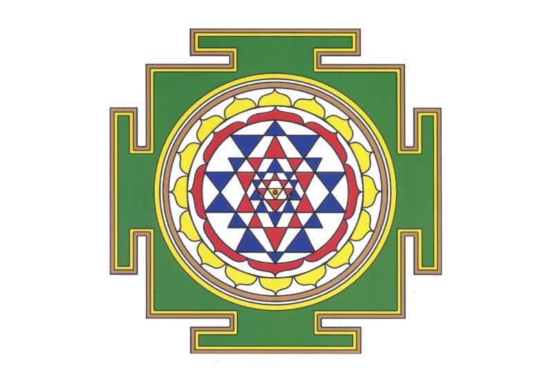 Открытка Шри-янтра (13 x 13 см)