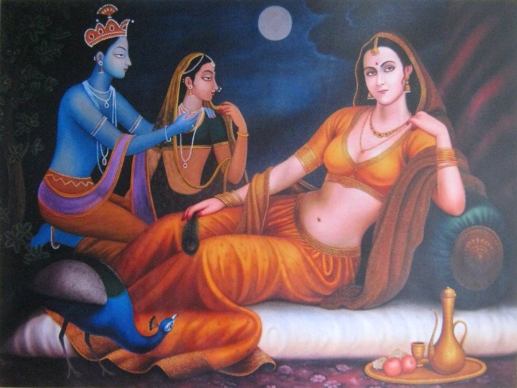 Плакат Индийская живопись (30 x 40 см). 