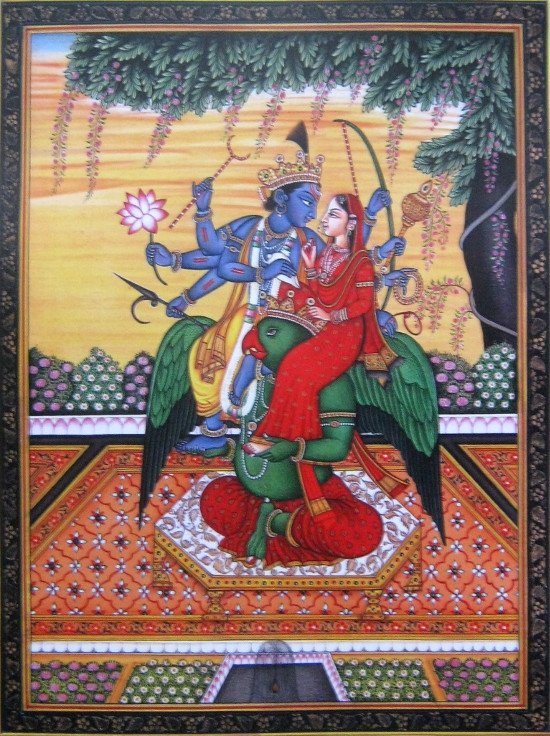 Постер Вишну и Лакшми (30 x 40 см). 