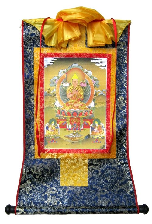 Тханка Лама Цонкапа с учениками (печатная, 43 х 68 см)