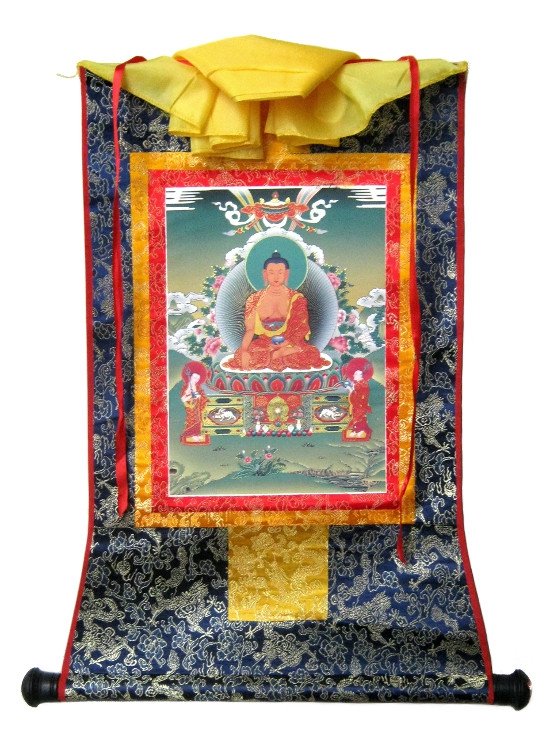 Тханка Будда Шакьямуни с учениками (печатная), 43 х 62 см, изображение: 22 х 30 см