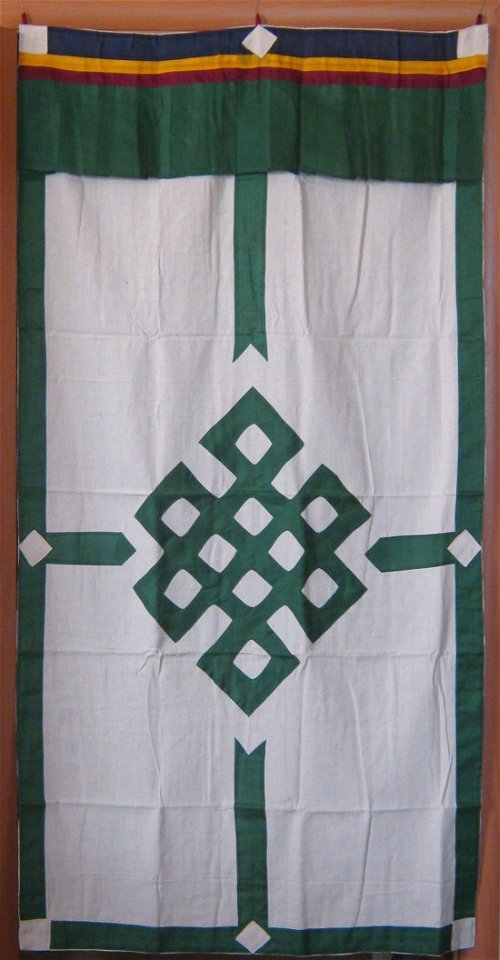 Занавеска с Бесконечным узлом (зелёная, 180 х 94 см)