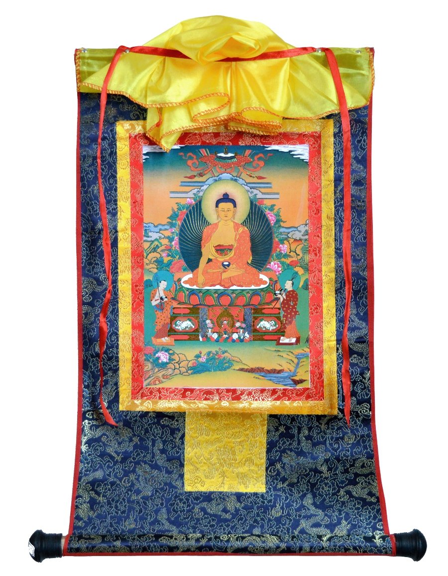 Тханка Будда Шакьямуни (печатная), ~ 39,5 х 62 см, изображение: ~ 20,5 х 30 см