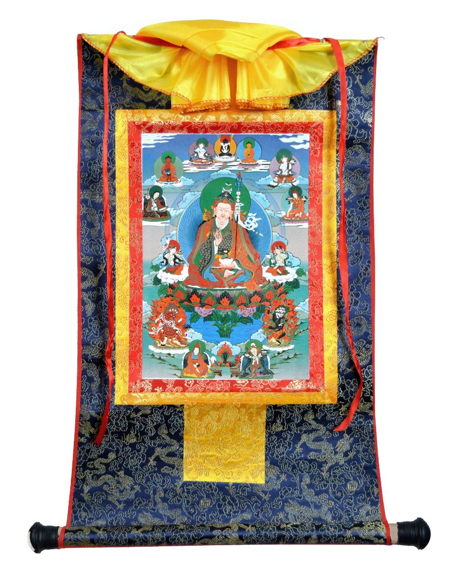Тханка Падмасамбхава (печатная), ~ 39,5 х 62 см, изображение: ~ 20,5 х 30 см