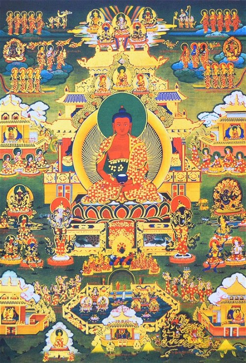 Плакат Чистая земля Будды Амитабхи (27 x 40 см)