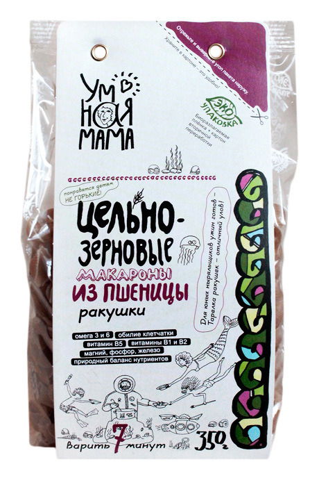 Макароны из пшеницы. Ракушки "Умная мама" 350 г