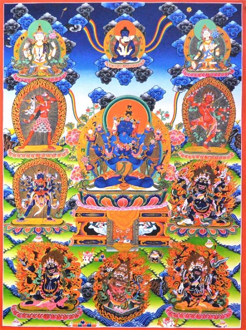 Постер Гухьясамаджа, 11 божеств (30 x 40 см)
