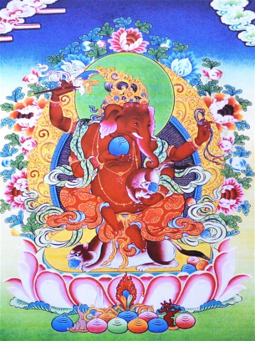 Плакат Ганеша красный (30 x 40 см)