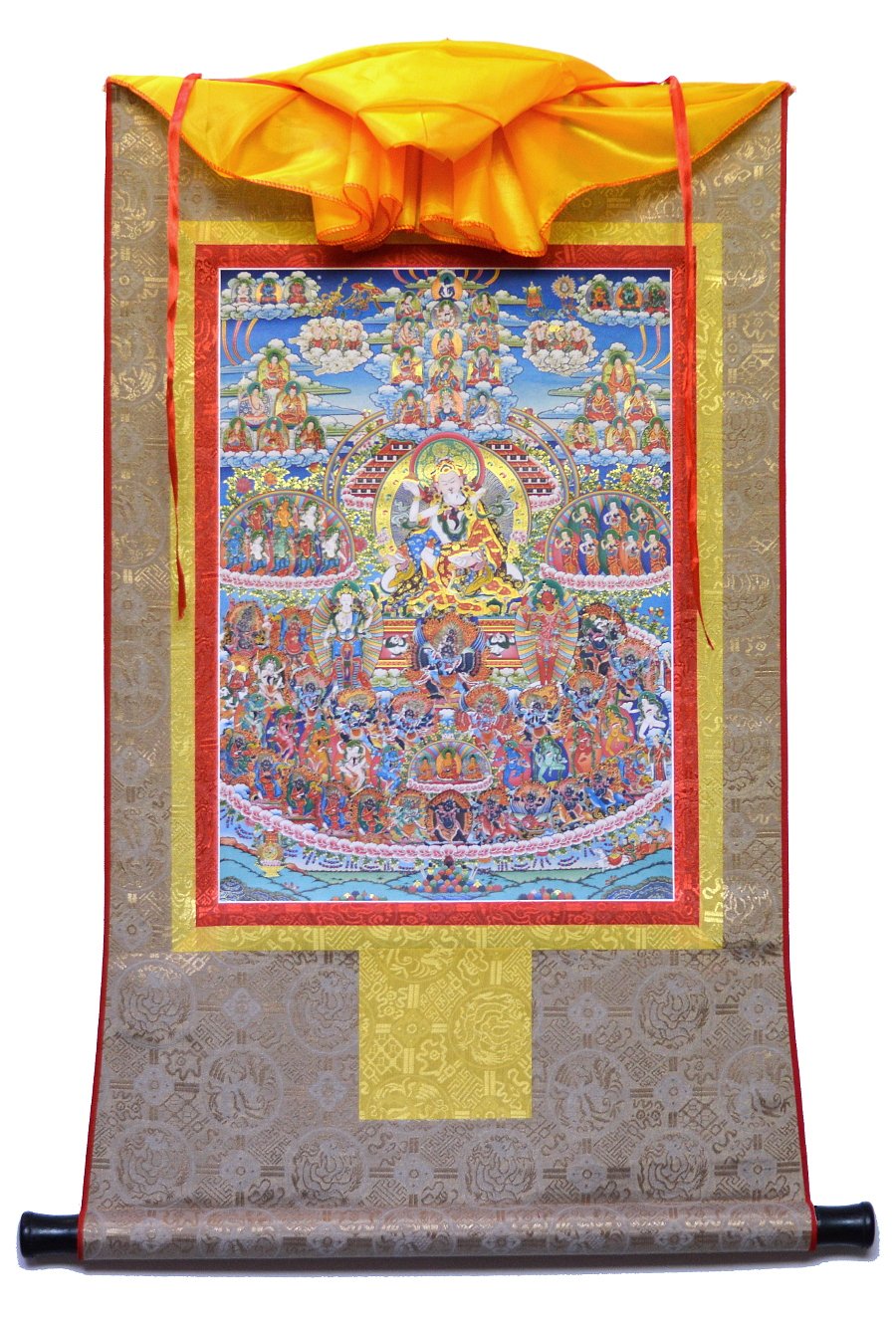 Тханка Древо прибежища традиции Лонгчен Ньингтиг (печатная), ~ 51 х 83 см, изображение: ~ 32 х 45 см