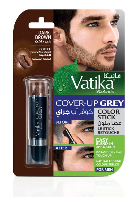 Краска для волос (Карандаш) Vatika Naturals Cover-Up Grey Colour Stick - Dark Brown for Men (темно-коричневая) 4 г