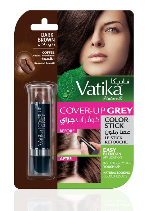 Краска для волос (Карандаш) Vatika Naturals Cover-Up Grey Colour Stick — Dark Brown for Women (темно-коричневая) 4 г