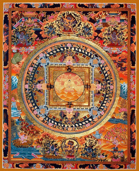 Плакат Мандала Золотой Будда (30 x 37 см)