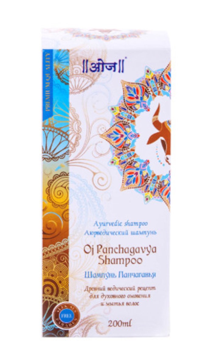 Аюрведический шампунь Одж Панчагавья (Oj Panchagavya Shampoo) 200 мл, Панчагавья 
