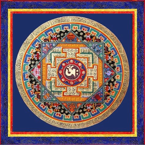 Открытка Мандала с тибетским ОМ (13 x 13 см)