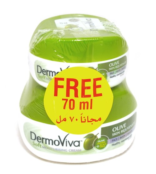 Крем для кожи Dabur Vatika Naturals DermoViva Moisturizing Cream Olive (омолаживающий), 140 мл + 70 мл