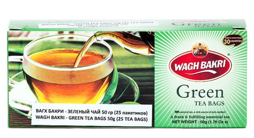 Чай зеленый Вагх Бакри (Wagh Bakri — Green Tea Bags) 50 г (25 пакетиков)