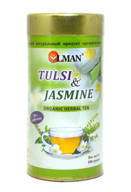 OLMAN organic Herbal tea Tulsi and Jasmine (Чай Тулси с Жасмином) 100 г