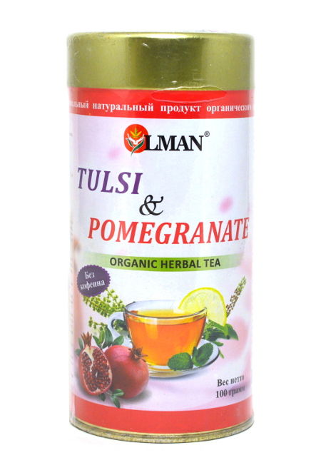 OLMAN organic Herbal tea Tulsi and Pomegranate (Чай Тулси с Гранатом) 100 г