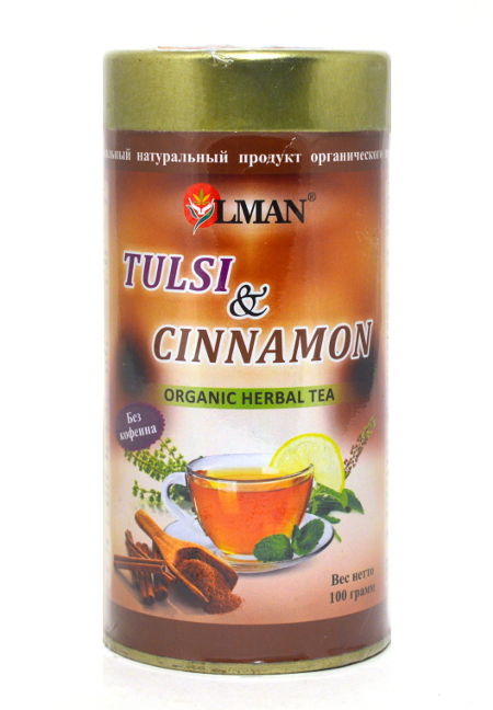 OLMAN organic Herbal tea Tulsi and Cinamon (Чай Тулси с Корицей) 100 г