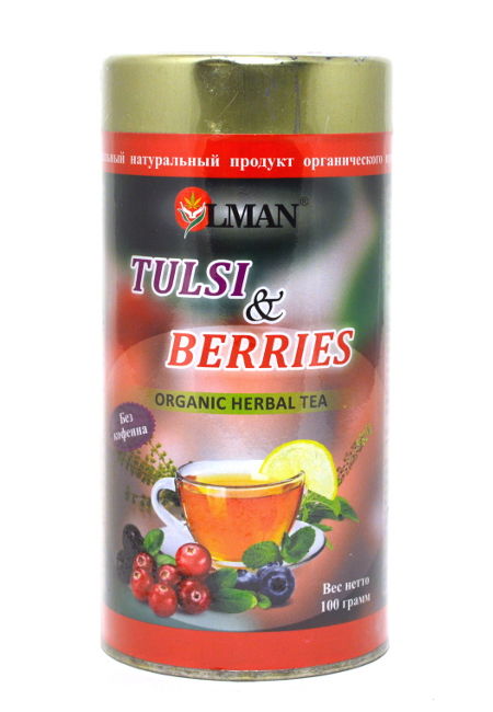 OLMAN organic Herbal tea Tulsi and Berries (Чай Тулси с Лесными ягодами) 100 г