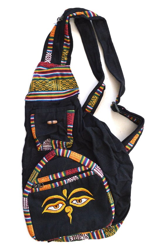 Рюкзак с Глазами Будды (чёрный), 23 x 52 см