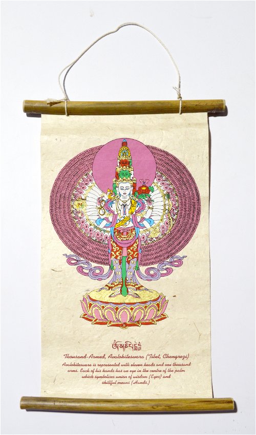 Свиток из бумаги локта с Авалокитешварой