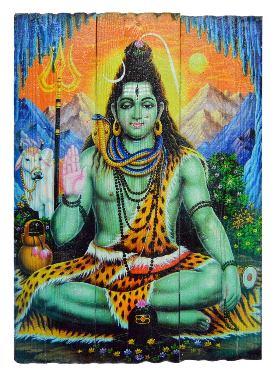 Купить Изображение на досках Шива (28 x 40 x 4 см) в интернет-магазине Ариаварта