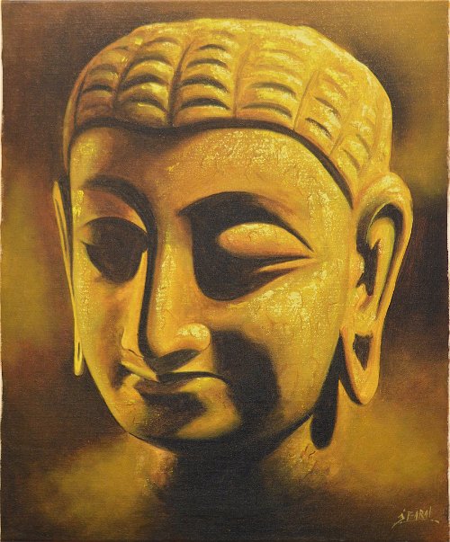 Картина "Лик Будды" (желтая) 51 x 61 x 2 см
