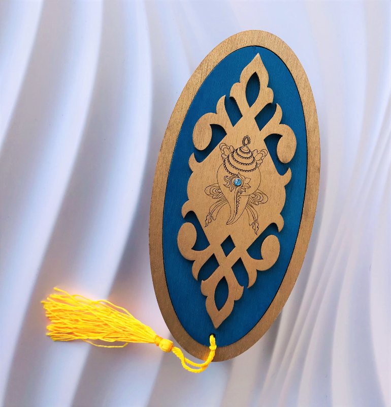 Шкатулка с изображением Белой раковины (синяя). 