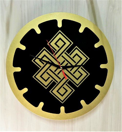 Часы "Бесконечный узел" (черные, диаметр 30 см)