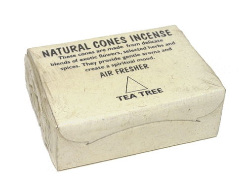 Natural Cones Incense "Tea Tree" (Натуральное конусное благовоние "Чайное дерево"), 25 конусов по 3 см