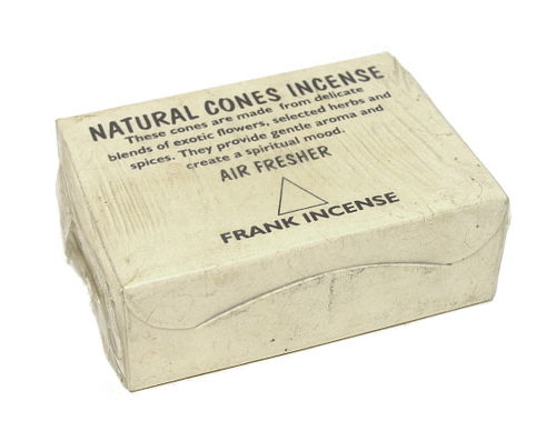 Natural Cones Incense "Frank Incense" (Натуральное конусное благовоние "Ладан"), 25 конусов по 3 см