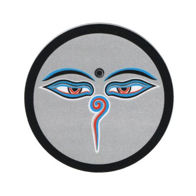Наклейка "Глаза Будды", серый фон, 11 см