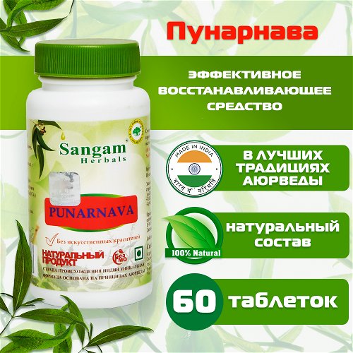 Пунарнава Sangam Herbals (60 таблеток)