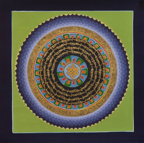 Картина Мандала с Бесконечным узлом (фиолетовый узор, 32 х 32 см)